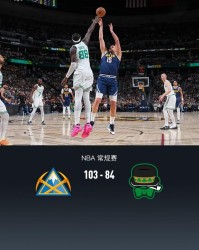 掘金103-84凯尔特人，约基奇30+12，布朗23+11，穆雷病退